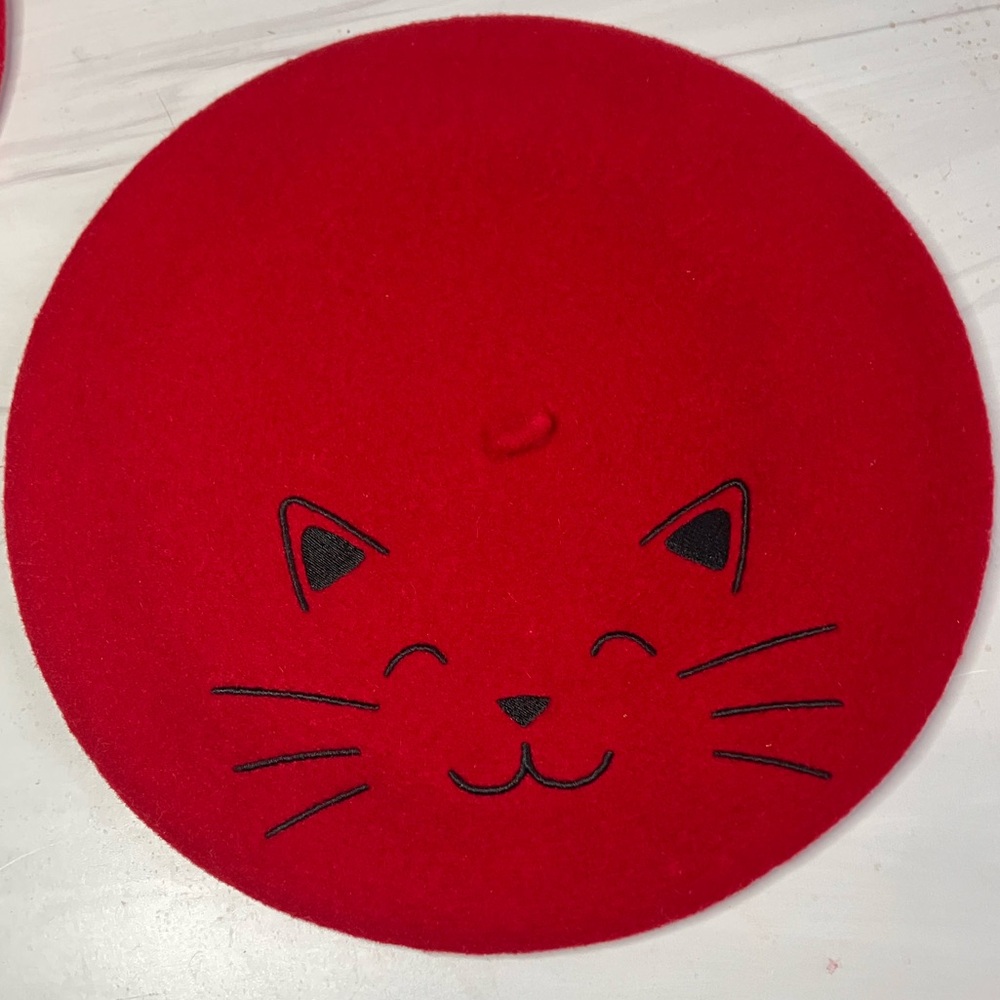 Maison Laulhere Authentic French Beret Choupette Wool Cat Embroidery